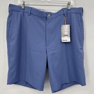 NEW Peter Millar Mens Salem Performance Shorts 123rd U.S. Open Sz 38 Port Blue